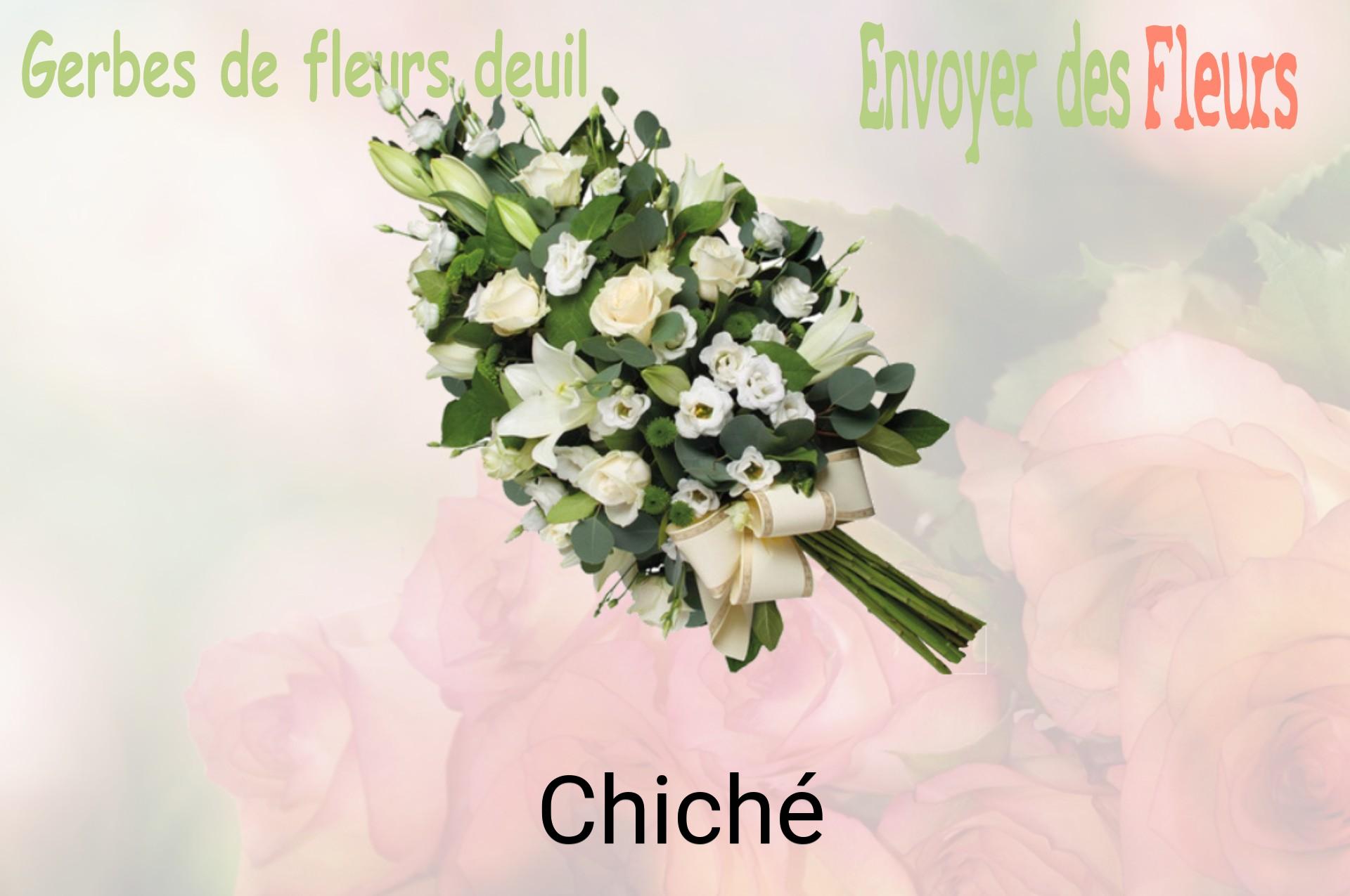 Gerbe de fleurs de deuil livrée à Chiché